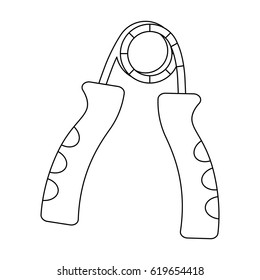 Simulator for hand on a spring mechanism.Gym And Workout single icon in outline style vector symbol stock illustration.
