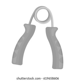 Simulator for hand on a spring mechanism.Gym And Workout single icon in monochrome style vector symbol stock illustration.
