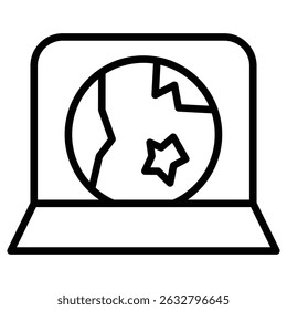 Simulator icon Black and white outline vector