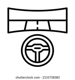 Icono del simulador. Diseño De Estilo De Arte De Línea Aislado En Fondo Blanco