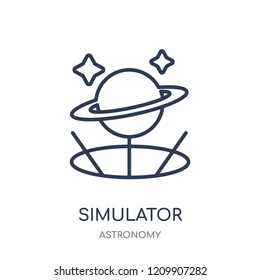 Simulator icon. Simulator linear symbol design from Astronomy collection.