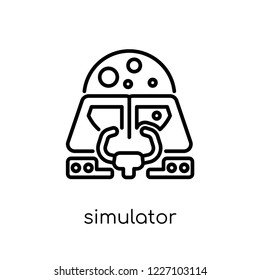 simulator icon. Trendy modern flat linear vector simulator icon on white background from thin line Astronomy collection, outline vector illustration