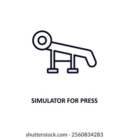 simulator for press outline icon.  Thin line icon from gym and fitness collection. Editable vector isolated on white background