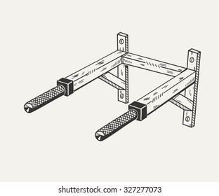 Simulator pull-ups and push-ups for. Vector graphics.