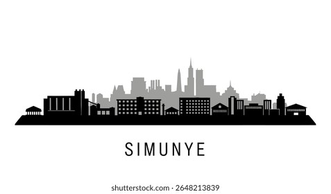 Simunye Skyline with Cityscape, Silhouette, and Vector.
