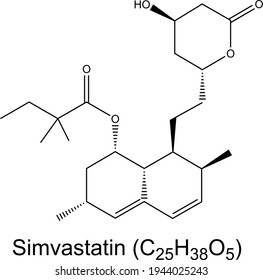 Simvastatin Lipid Lowering Medication Molecule Chemical Formula