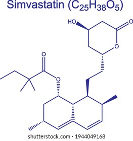 Simvastatin Lipid Lowering Medication Molecule Chemical Formula