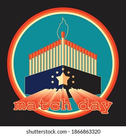 El volumen del día del partido. La imagen está en el color retro, diseño retro con buen canto.