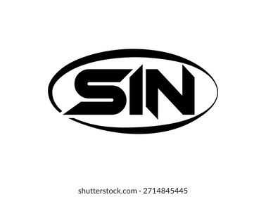 SIN Abstract Modern Lettermark Logo Design. Calligraphy professional initials vector logo Design.