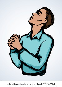 Imagen vectorial de la persona que reza
