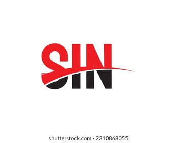 Ilustración del vector de diseño del logotipo inicial de la letra SIN