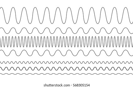 sin waves with different frequencies and amplitudes vector graphics
