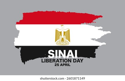 Sinai Liberation Day Background Design. Banner, Poster, Greeting Card. Vector Illustration.