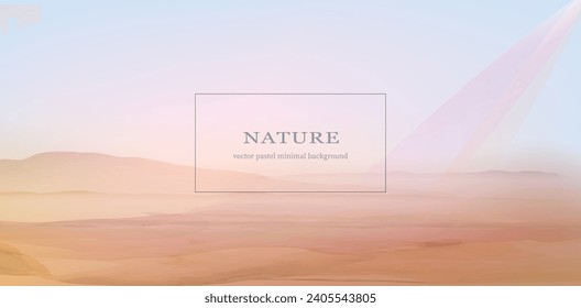 Sinai panoramic view, desert and mountains in the horison.  Watercolor textured vector background. 