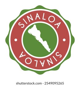 Símbolo Sinaloa México Vetor Selo Vetor Mapa Badge. Símbolo nacional Carimbo do país Design Icon Label.	