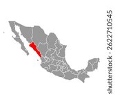 Sinaloa of Mexico map shape, travel web concept icon vector illustration .