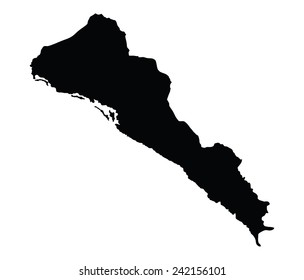 Sinaloa, Mexico, vector map isolated on white background. High detailed silhouette illustration. 