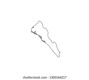 Sinaloa outline map Mexico state