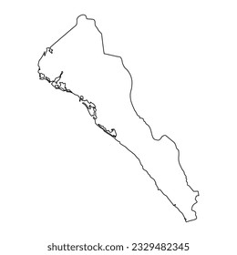 Mapa estatal de Sinaloa, división administrativa del país de México. Ilustración vectorial.