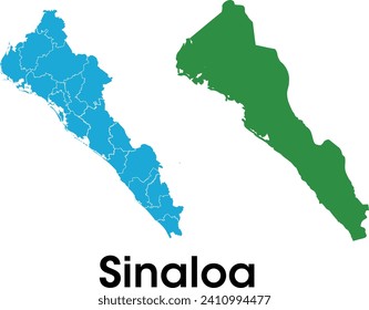  Sinaloa state map in mexico