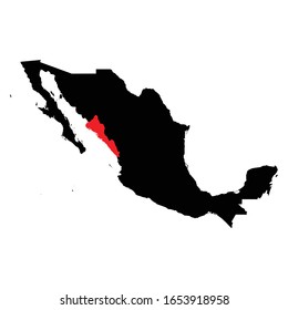 Sinaloa states highlighted on Mexico map Vector EPS 10