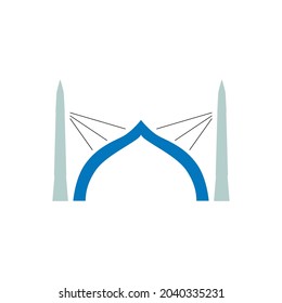 Sinamale Bridge flat icon. China Maldives Friendship Bridge the first cross sea bridge in the Maldives. Color filled symbol. Isolated vector stock illustration