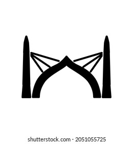 Sinamale Bridge glyph icon. China Maldives Friendship Bridge the first cross sea bridge in the Maldives. Black filled symbol. Isolated vector stock illustration