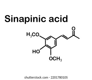 Sinapic acid  is a monobasic aromatic carboxylic acid of natural origin. Chemical structure of sinapic acid . Vector illustration