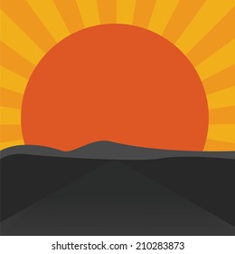 In to the sin.Business and success concept.