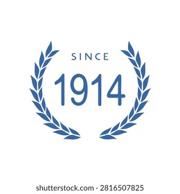 Since 1914 year message symbol