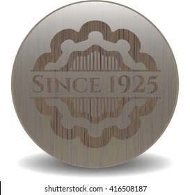 Desde 1925 insignia con fondo de madera