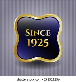 Emblema dorado brillante desde 1925