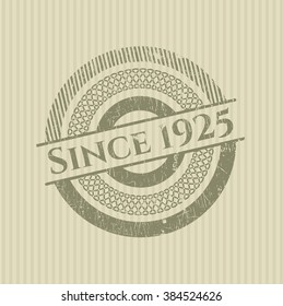 Desde 1925 sello de estilo grunge