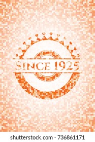 Since 1925 orange mosaic emblem
