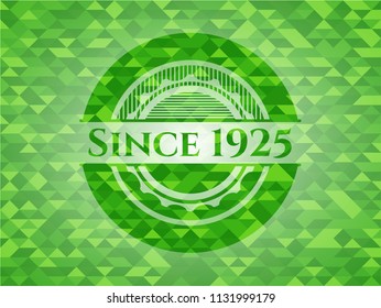 Since 1925 realistic green mosaic emblem