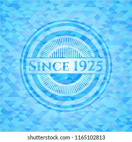 Since 1925 realistic light blue mosaic emblem
