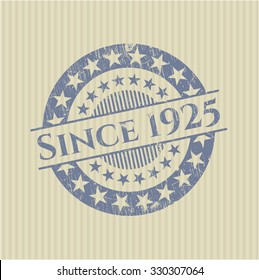 Desde 1925 sello de textura grunge de caucho
