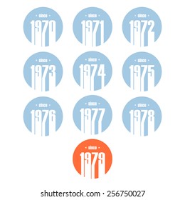 Since 1970s. Design vector illustration. 