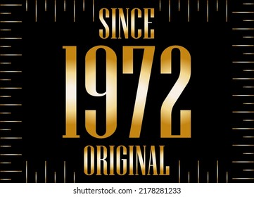 Since 1972 Year Original Gold Golden Stock Vector (Royalty Free ...