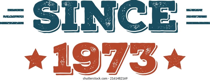Since 1973 - Print ready vector. 