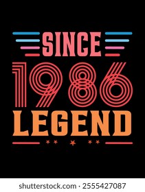 since 1986 legend vector art and background