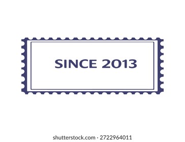 Desde 2013 Icono de Vector de sello postal sobre un fondo blanco
Sello de Vector sobre un fondo blanco