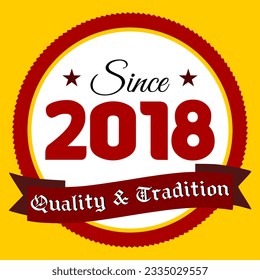 Since 2018, Quality and Tradition, yellow and red