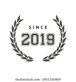 Desde 2019 diseño de emblema de mensaje