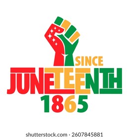 Since Juneteenth 1865 shirt design with hand
