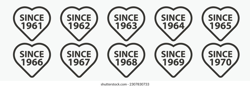 Desde la señal vectorial de 1961 a 1970. 