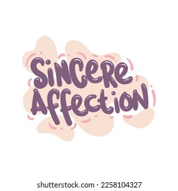 sincere affection love people quote typography flat design illustration