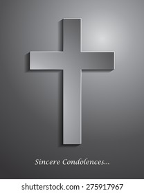 Sincere Condolences Card Vector Illustration.