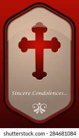 Sincere Condolences Card Vector Illustration.