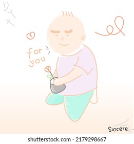 sincere man illustration, kind man, a good man, lovely